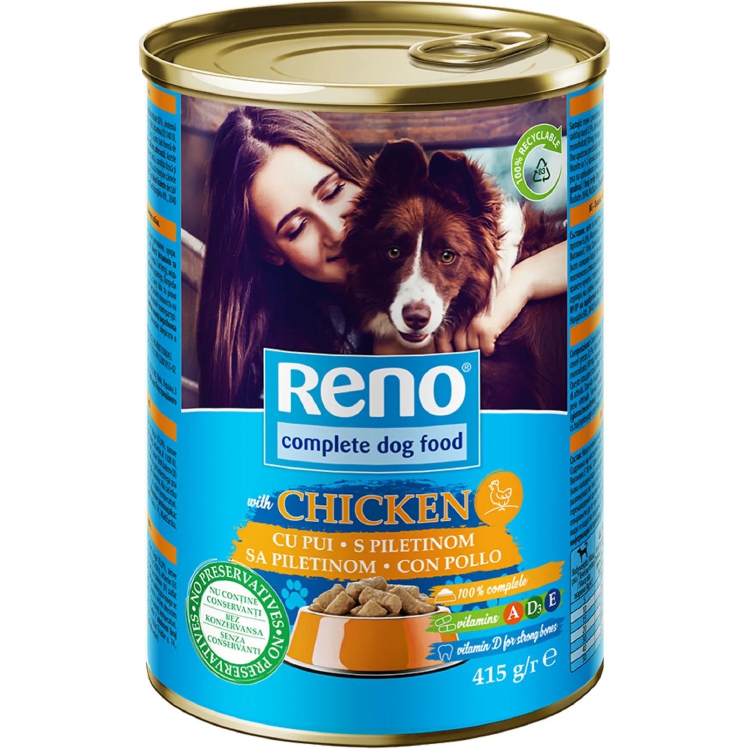 E-shop Reno Konzerva pre psov hydinové kúsky v omáčke, 415 g