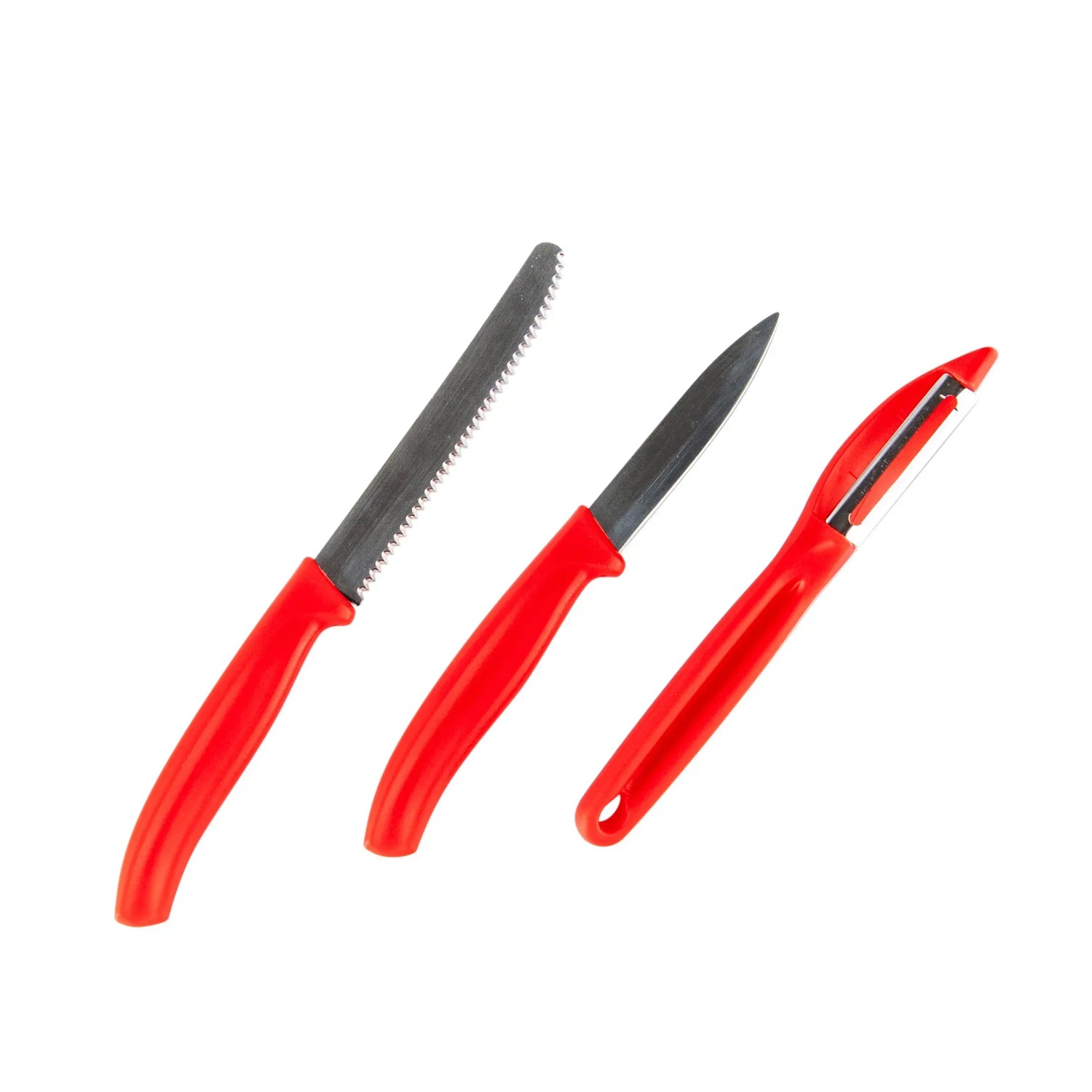E-shop Toro Súprava nožov a škrabky, červená, 3 ks