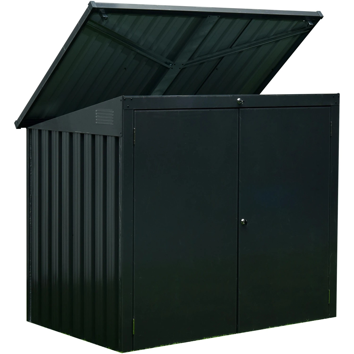 E-shop Floraworld Box na 2 popolnice, antracitová, 158 x 101 x 134/113 cm