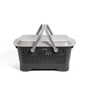 Plastia Košík na zber s vekom antracitový 47,5 x 27,2 x 23,4 cm