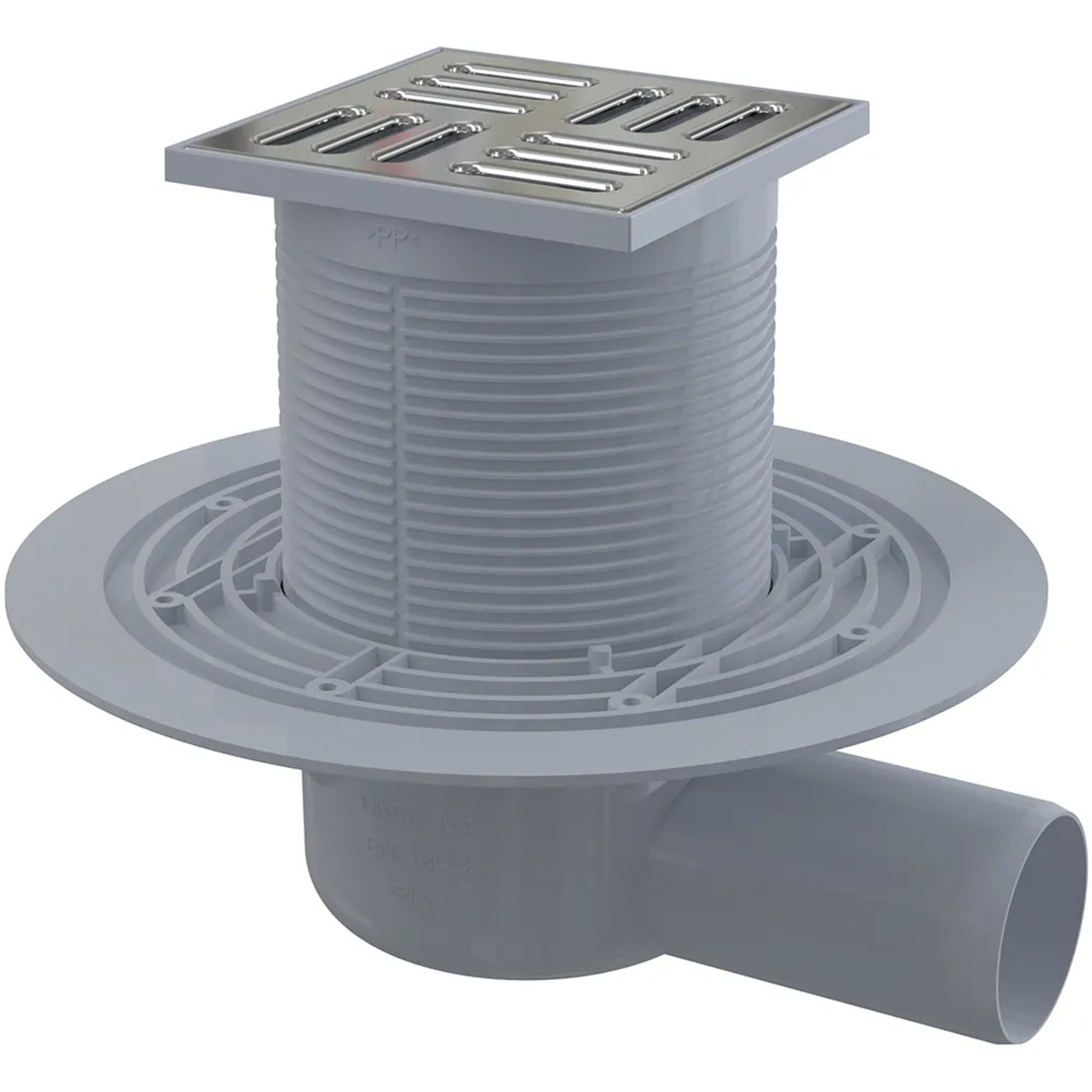 E-shop Alcadrain Podlahová vpusť 105 x 105/50 mm bočná mriežka nerez