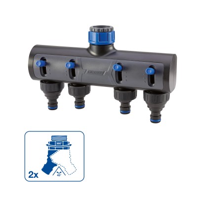 LUX 4-cestný rozdeľovač 26,4 mm (G 3/4") na 33,3 mm (G 1")