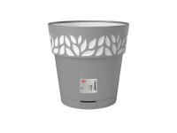 Stefanplast Samozavlažovací kvetináč OPERA CLOE, sivá, pr. 20 x 19 cm