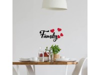 Crearreda Samolepiace dekorácie, 3D nápis - Family, 1 hárok, 15 x 31 cm