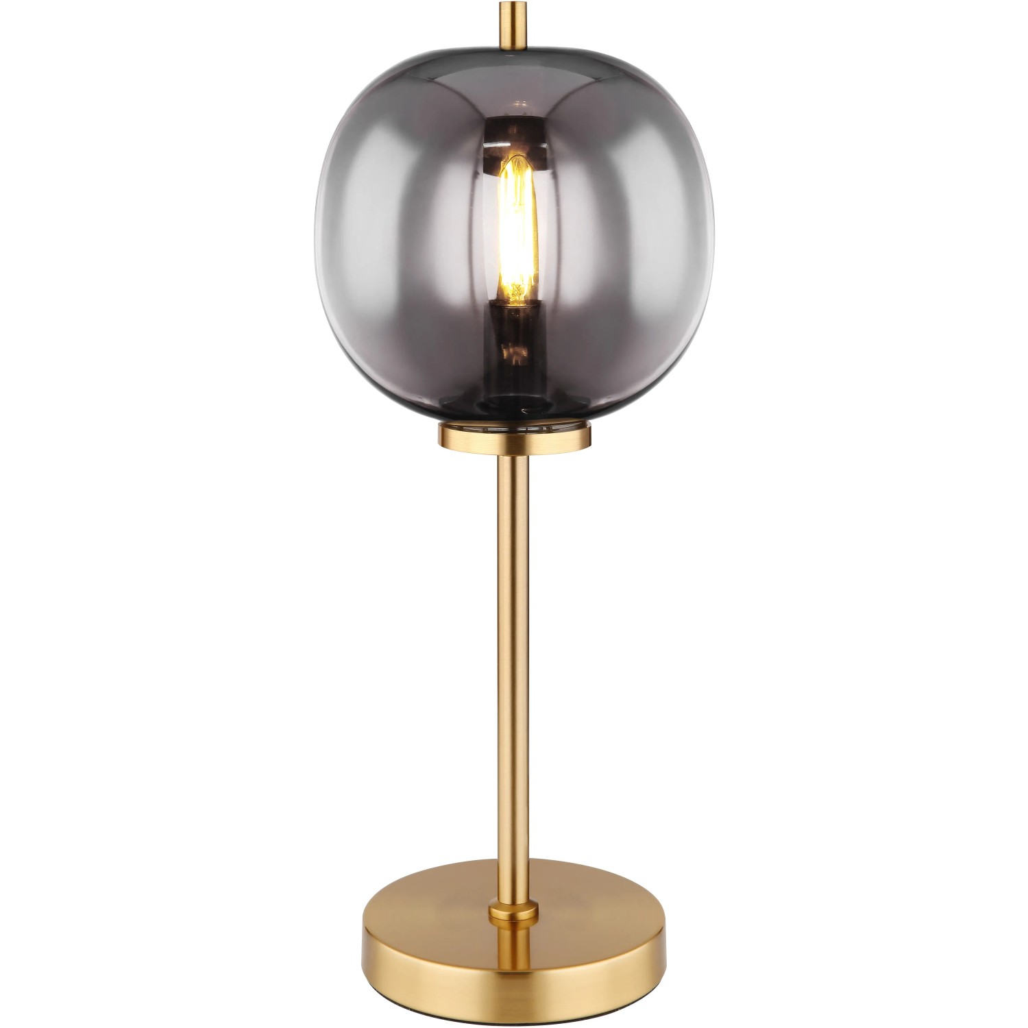 E-shop GLOBO Stojaca lampa BLACKY I mosadzná/dymová E14 40 W pr. 185 x 450 mm