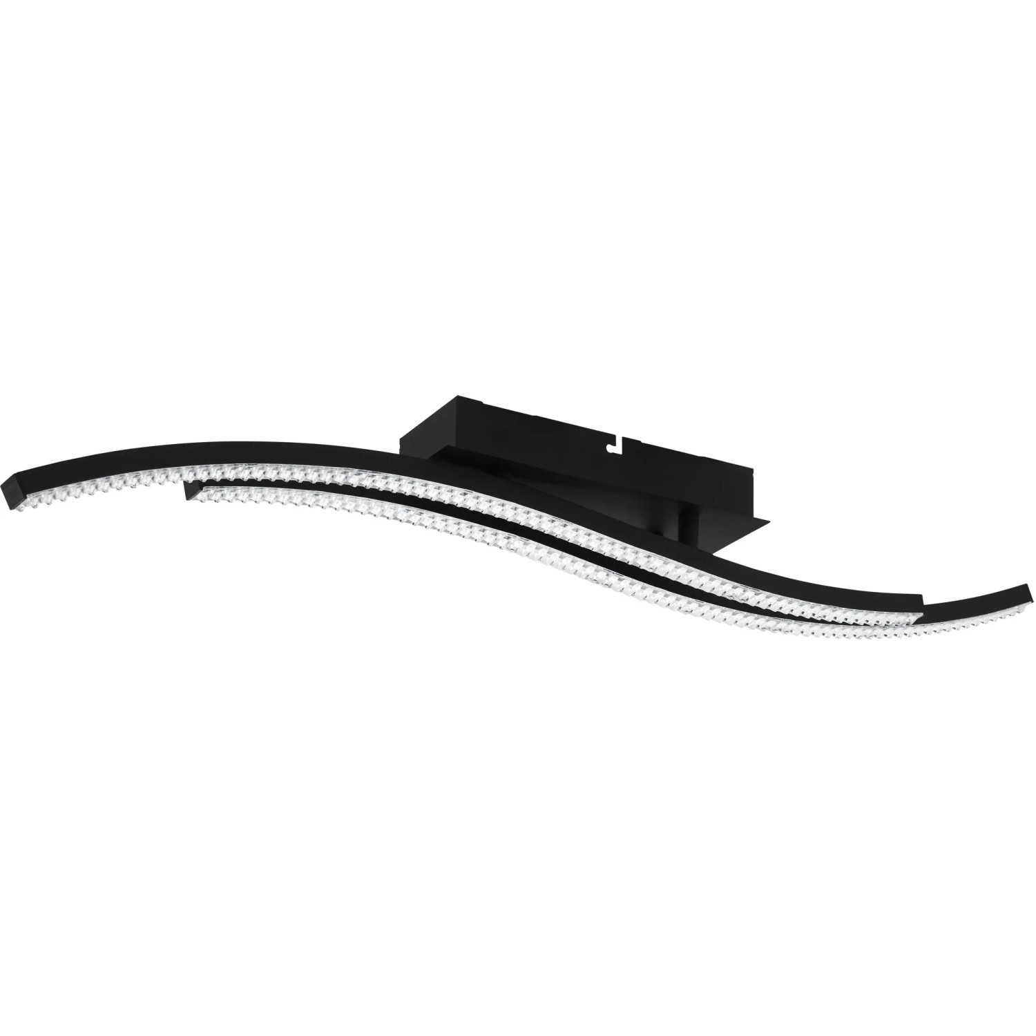 E-shop EGLO Stropné LED svietidlo Lejias čierno-priehľadné, 78 cm