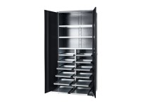 Küpper Vysoká skrinka 70279, 1 dvojité dvierka/4 police/10 zásuviek 204x91x53 cm