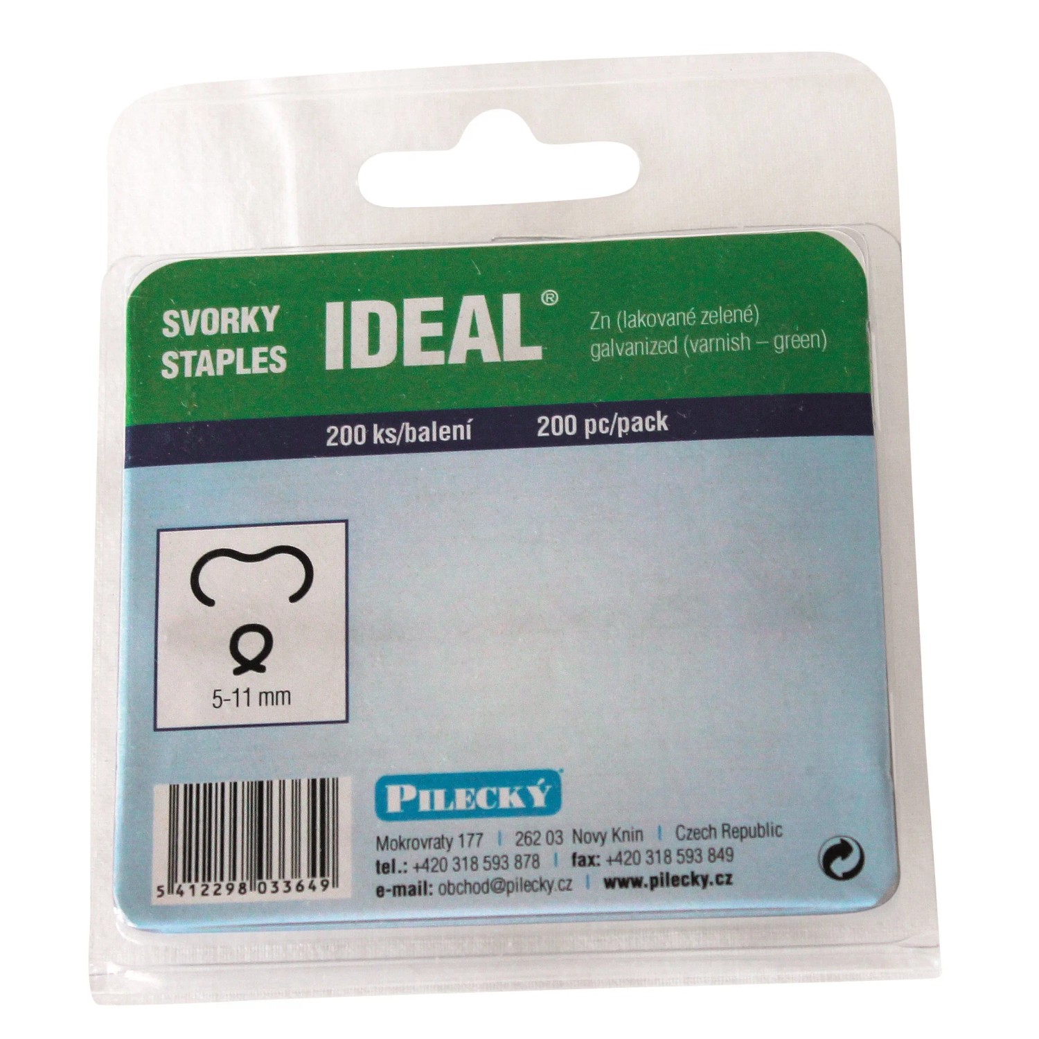 E-shop PILECKÝ Svorky IDEAL Zn+PVC zelené, 200 ks