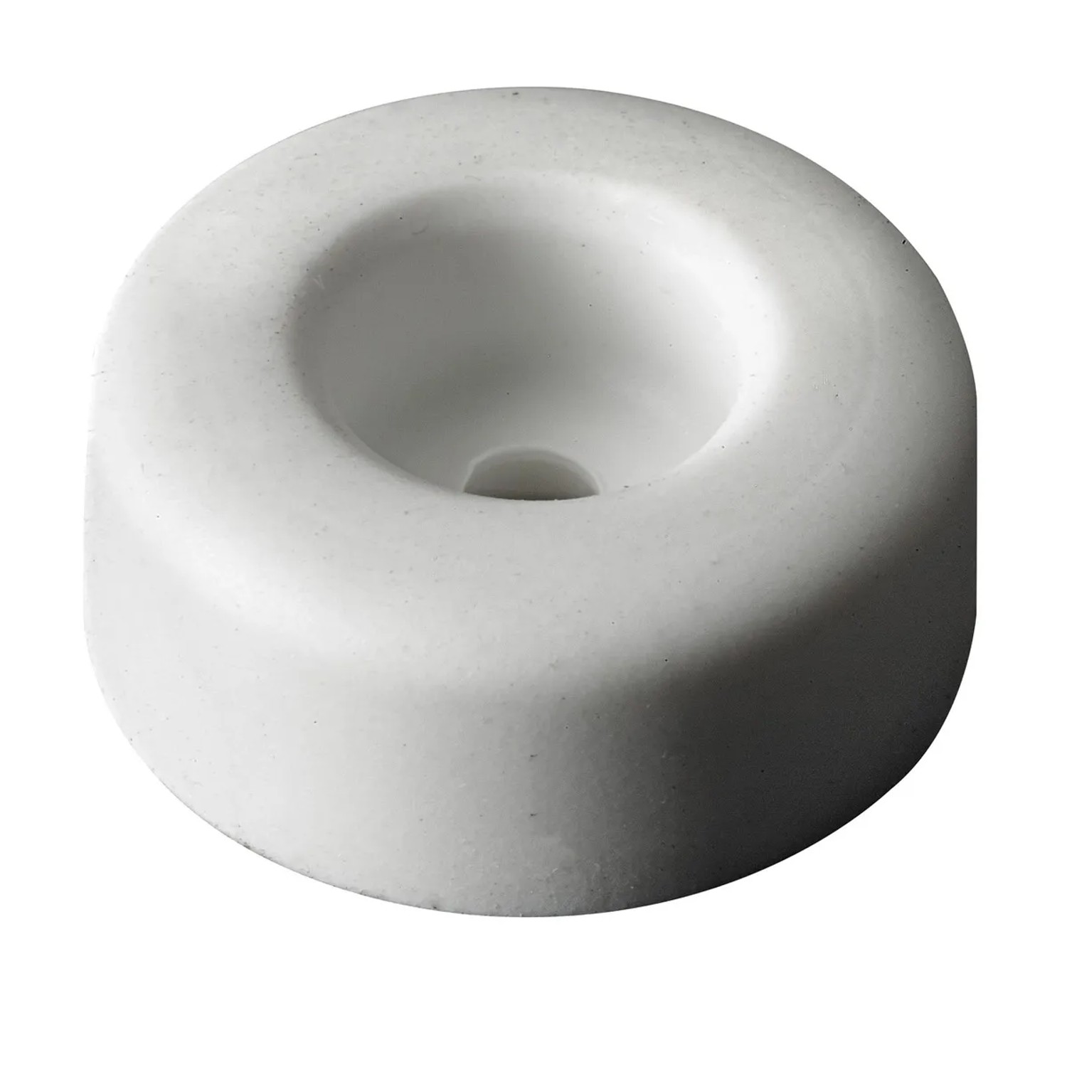 E-shop Hettich Dverná zarážka na priskrutkovanie, biela, pr. 22 x 10 mm, 8 ks