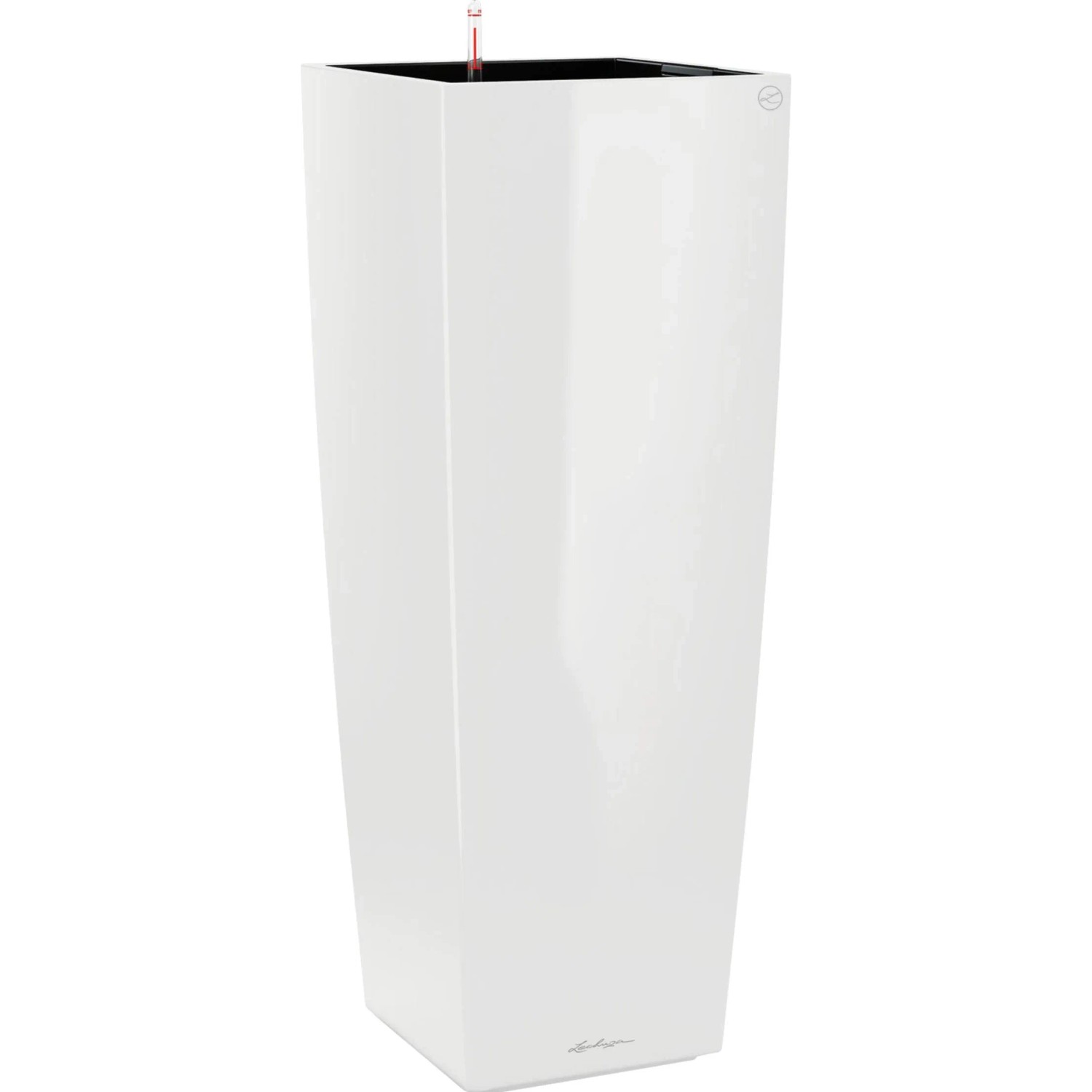 E-shop Lechuza Kvetináč Cubico Alto Premium, biela vysoko lesklá, 40 x 40 x 105 cm