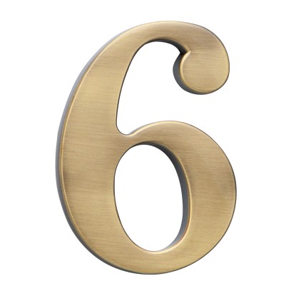 Cobra Číslica 6 - 5 cm, česaný bronz