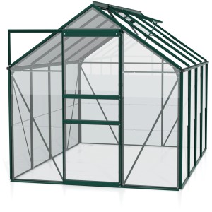 Skleník Vitavia Venus 5000, 5 m², zelený, s otvorenými dverami. Ideálne pre pestovanie rastlín.