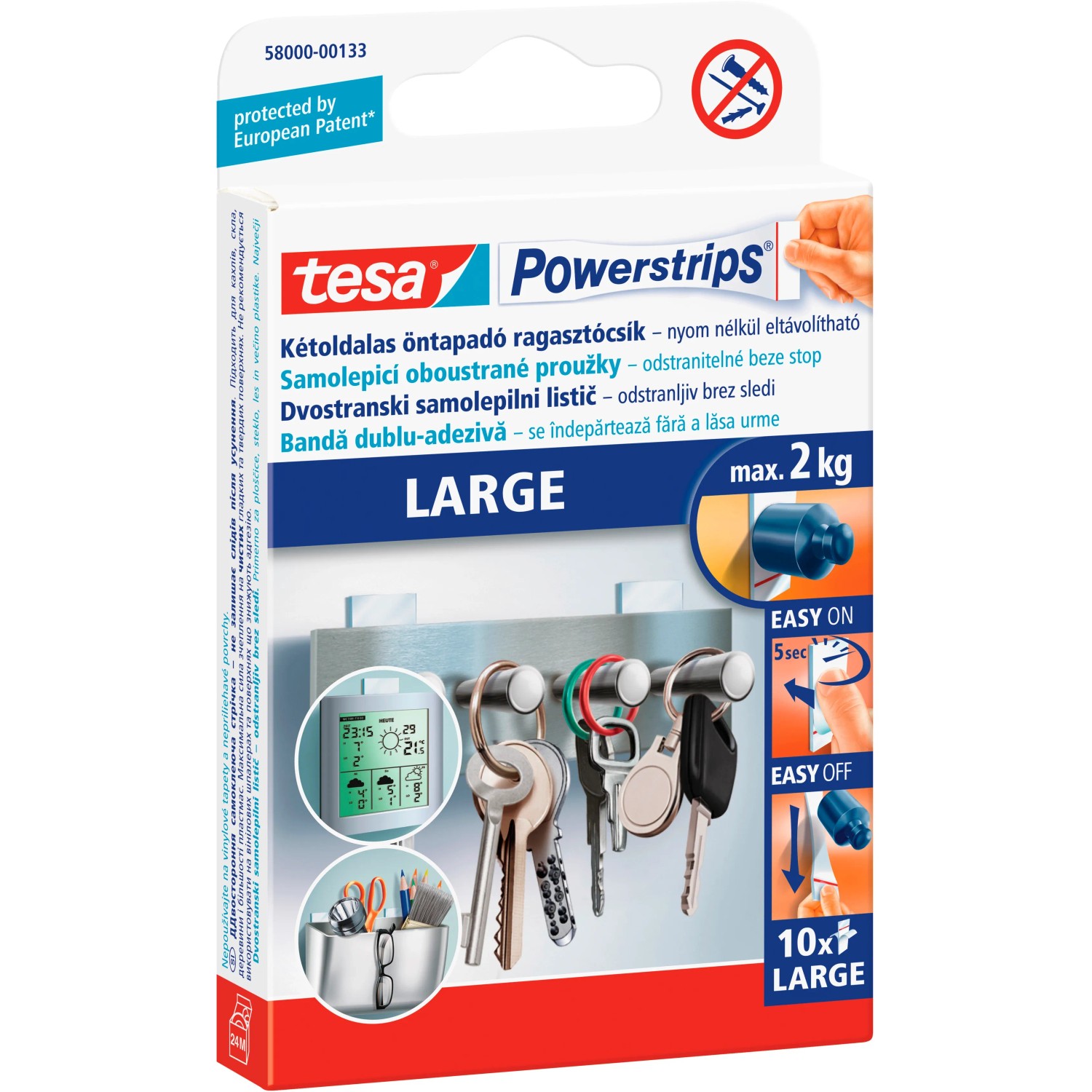 E-shop tesa Penové lepiace prúžky Powerstrips veľké, 10 ks