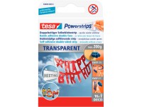 tesa Priehľadné dekoračné lepiace prúžky Powerstrips, 16 ks