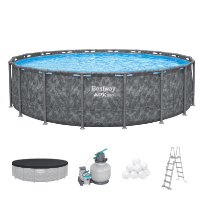 Bestway Celoročný bazén Frame Pool APX365 kompl.set, mramor, pr. 549 x 132 cm