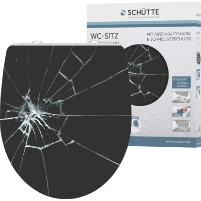 Eisl WC doska Broken Glass duroplast s automatickým sklápaním a rýchlouzáverom