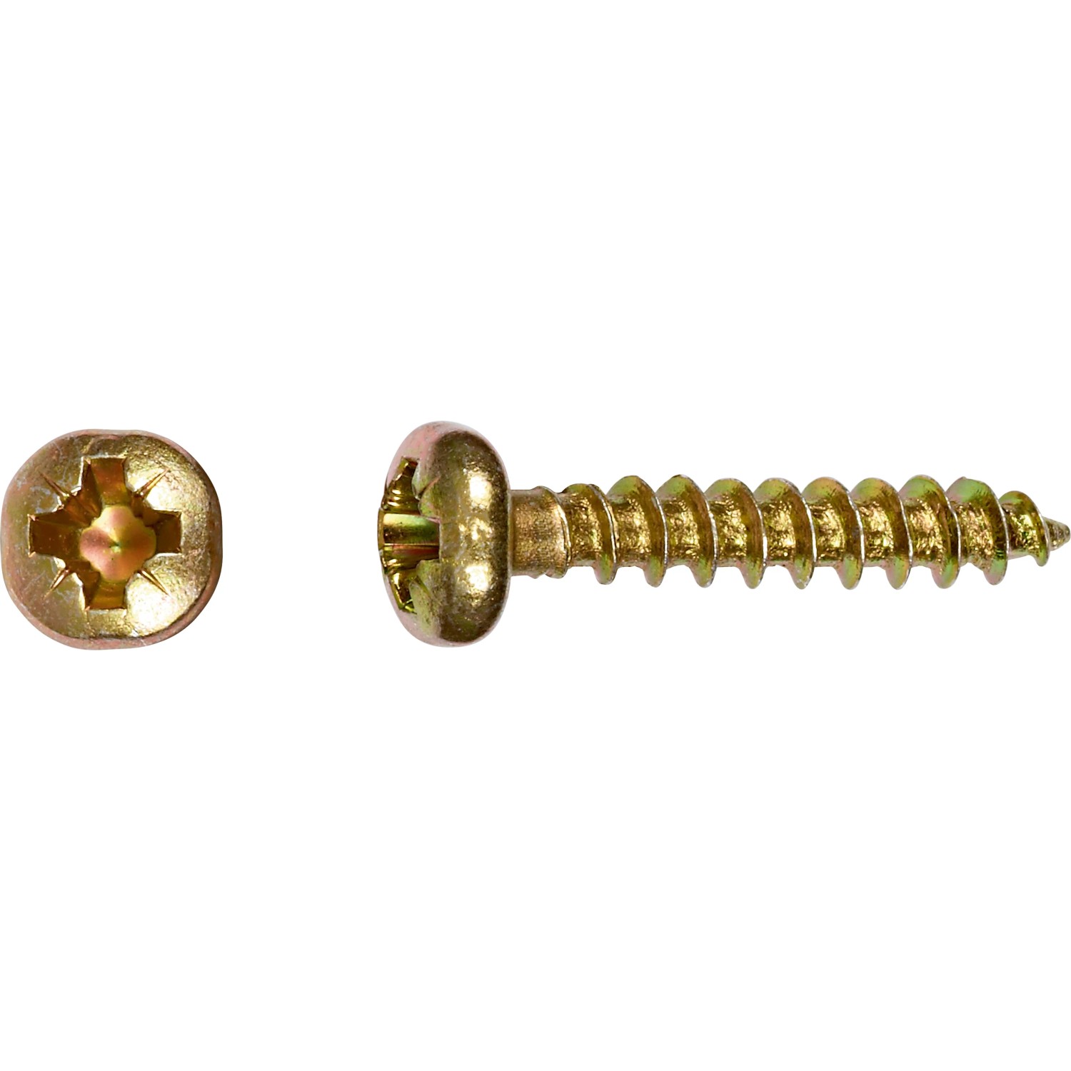 E-shop Uni skrutky s polguľatou hlavou PZ2 plný závit žlto pozinkovaný 4 x 12 mm, 50 ks