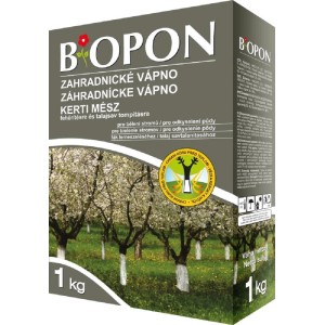 BOPON záhradné vápno, 1 kg balenie na zlepšenie pôdy a ochranu stromov.