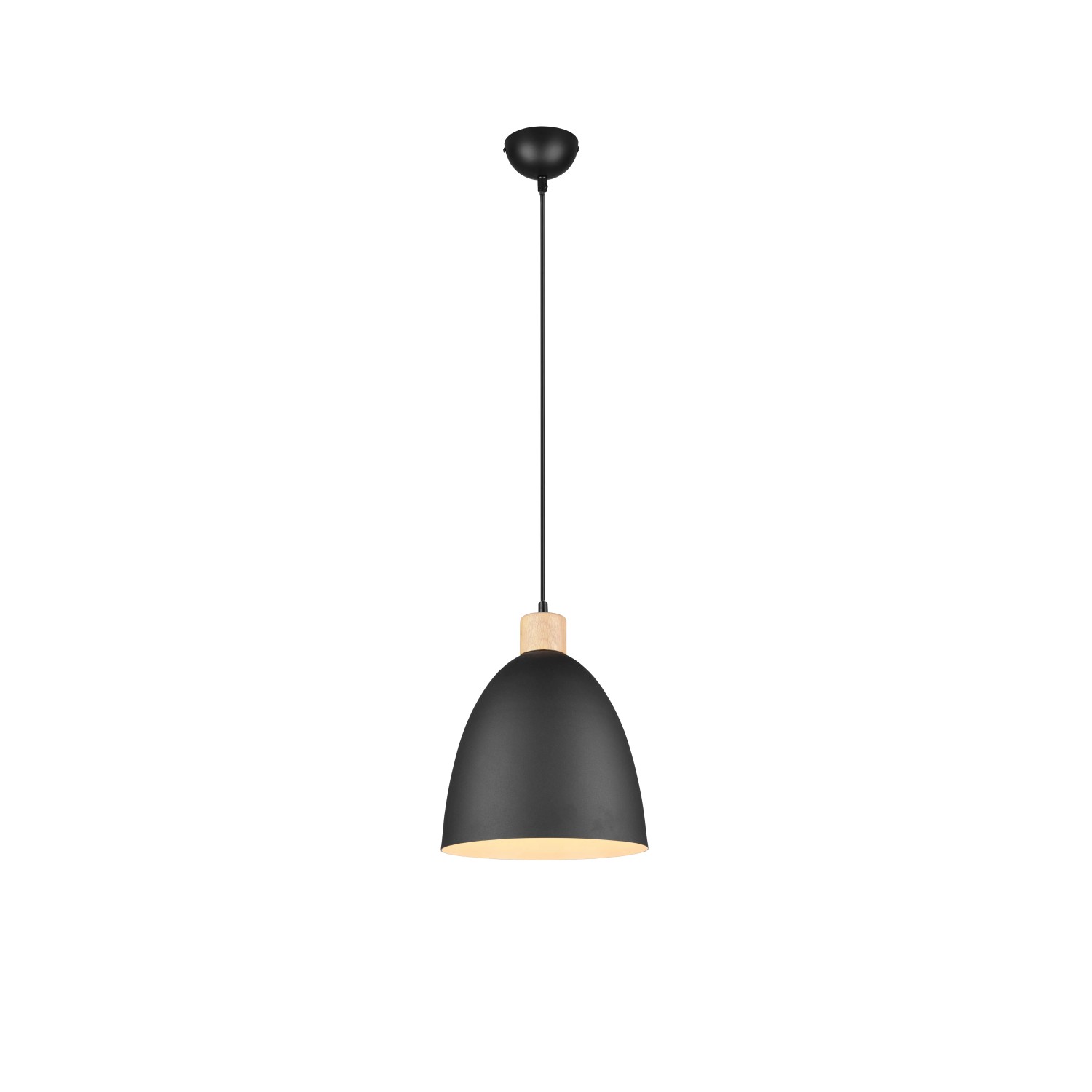 E-shop Reality Závesné svietidlo JAGGER čierne matné max. 1 x 40 W, E27, pr. 25 x 150cm