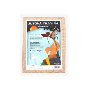 Jutová tkanina, dekoračná látka, prírodný materiál, 1,3 x 1 m.