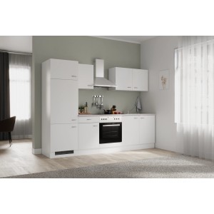 Biela kuchynská linka Flex-Well Classic Wito 270 cm so spotrebičmi a drezom.