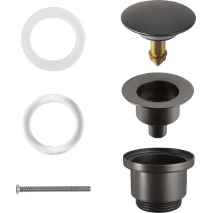 baliv Push Ventil PV-3470 Gun Metal, výpustný ventil s jednotlivými dielmi.