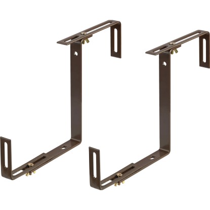 Balkonový držiak kvetinového hrantíka 2D, nosnosť 25 kg, hnedá, 2 ks