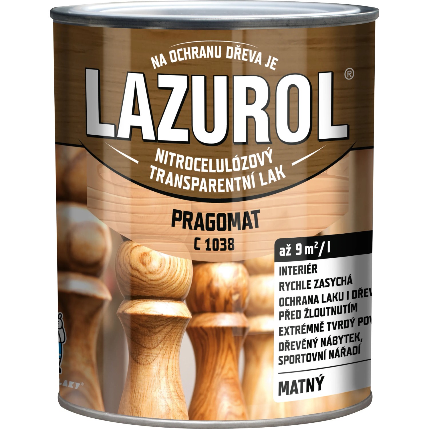 E-shop Lazurol Nitrocelulózový lak na drevo Pragomat C1038 matný 750 ml