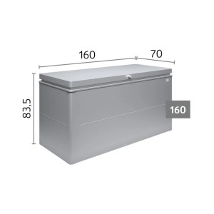 Biohort Loungebox 160 tmavosivá metalíza, vodotesný úložný box na vankúše a záhradné náradie.