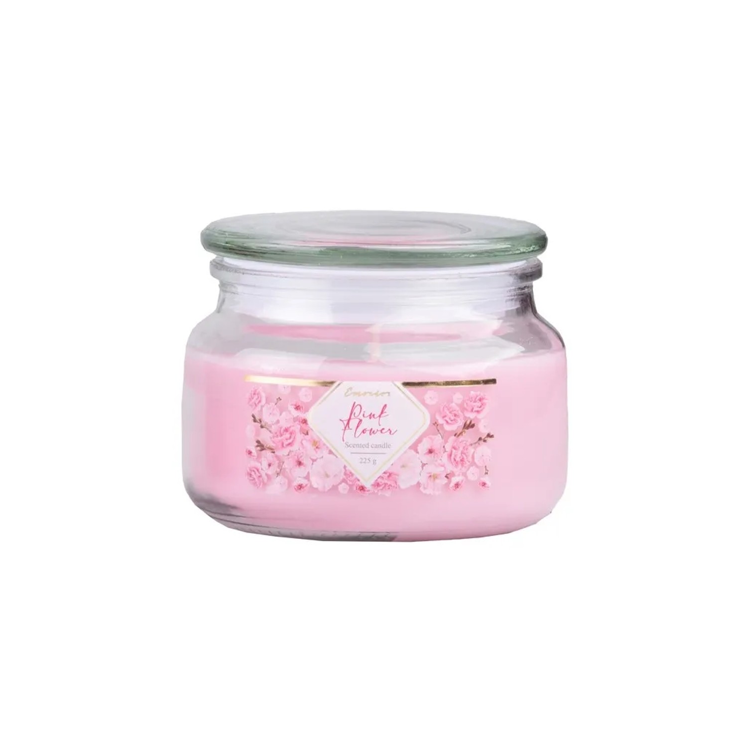 E-shop Emocio Vonná sviečka v skle s viečkom Pink Flower 100 x 79 mm, 225 g