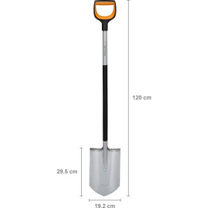 Fiskars Xact Rýľ špicatý záhradný, 120 cm, s D-rukoväťou. Ideálny na kopanie v tvrdej pôde.