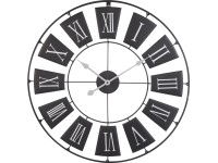 Koopman Hodiny nástenné kovové čierne, pr. 70 cm