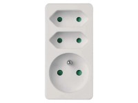 Emos Rozbočovacia zásuvka 2x plochá + 1x guľatá, biela Emos Rozbočovacia zásuvka 2x plochá + 1x guľatá, biela