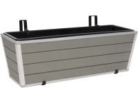 Balkónový kvetináč kónický s plastovou vložkou, svetlo sivá, 61 x 20 x 21 cm