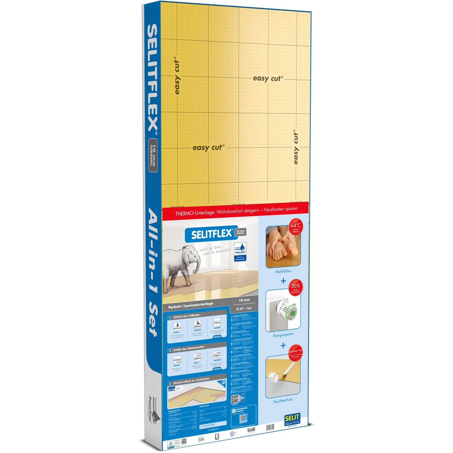 E-shop Selit Izolačná podložka pod podlahy Selitflex Thermo 1,2 x 5 m, hr. 10 mm