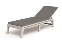 KETER Záhradné lehátko Mallorca s vankúšmi, biela/sivá, 58 x 187,5 x 29 cm