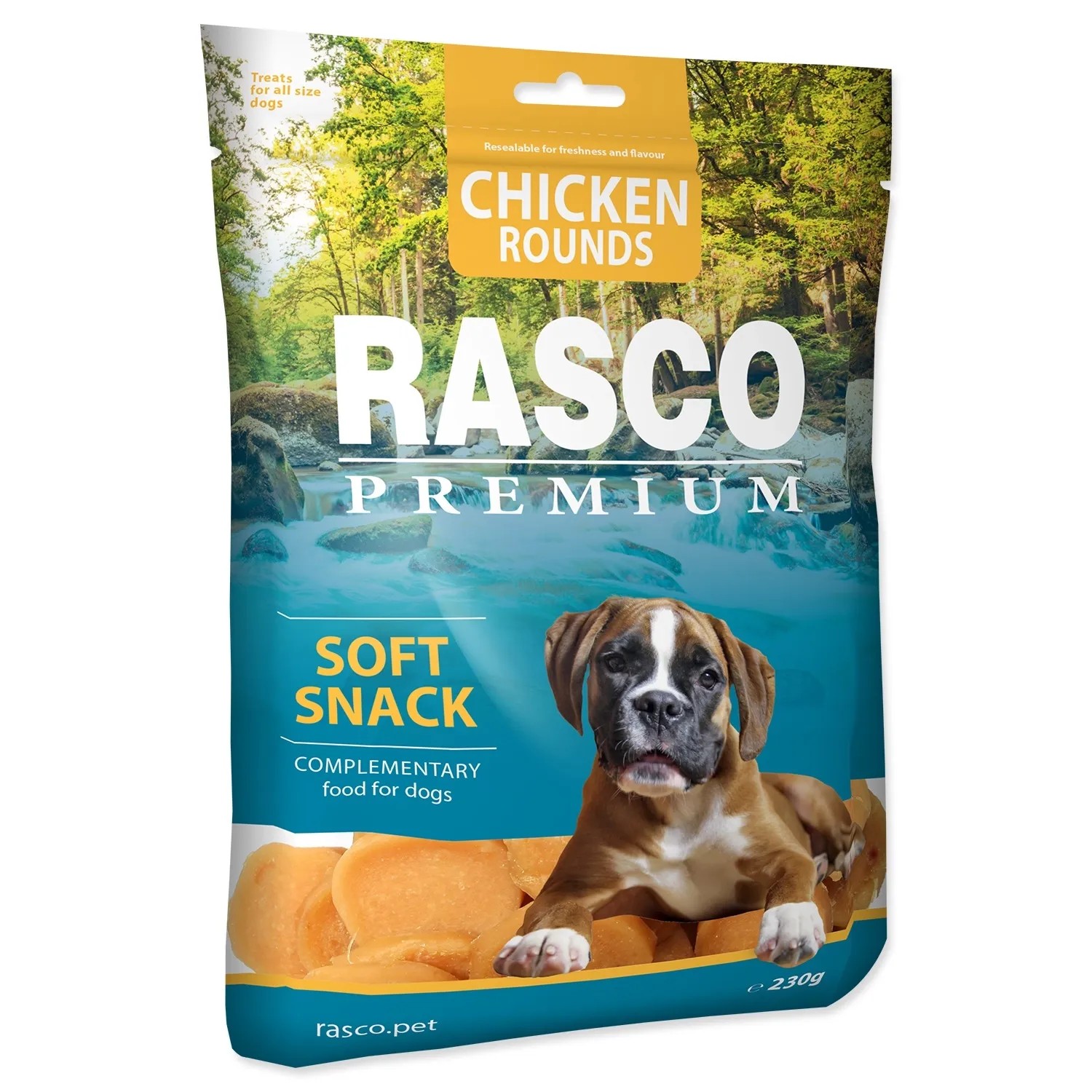 E-shop Rasco Premium Maškrta pre psov Kuracie kolieska 230 g