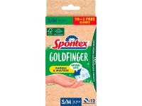 Spontex Jednorazové latexové rukavice Goldfinger, veľ. S/M, 10+2 ks
