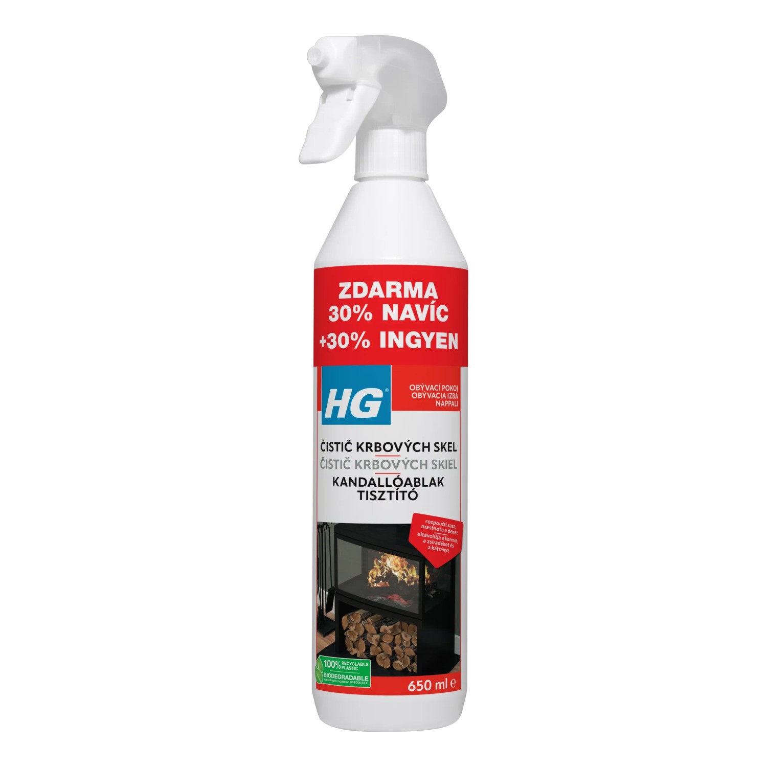 E-shop HG Čistič krbových skiel 500 ml + 30% navyše