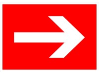 Tabuľka FTL Šípka k vpravo 150 mm x 150 mm