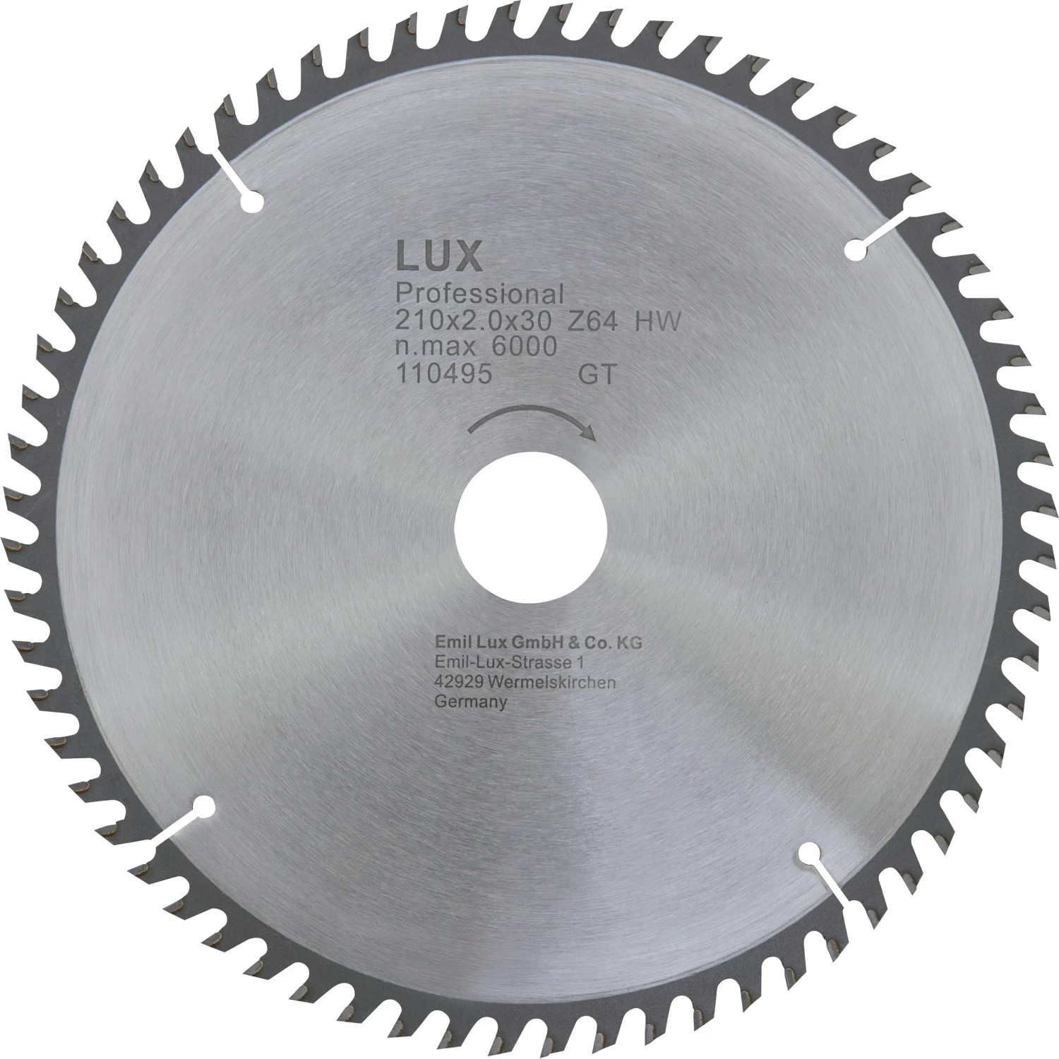 E-shop LUX-TOOLS Pílový kotúč do kotúčovej píly zo spekaného karbidu 210 x 30 mm, 64 zu