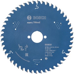 Kotúčová píla Bosch Expert for Wood, 190 mm, 48 zubov, modrá.