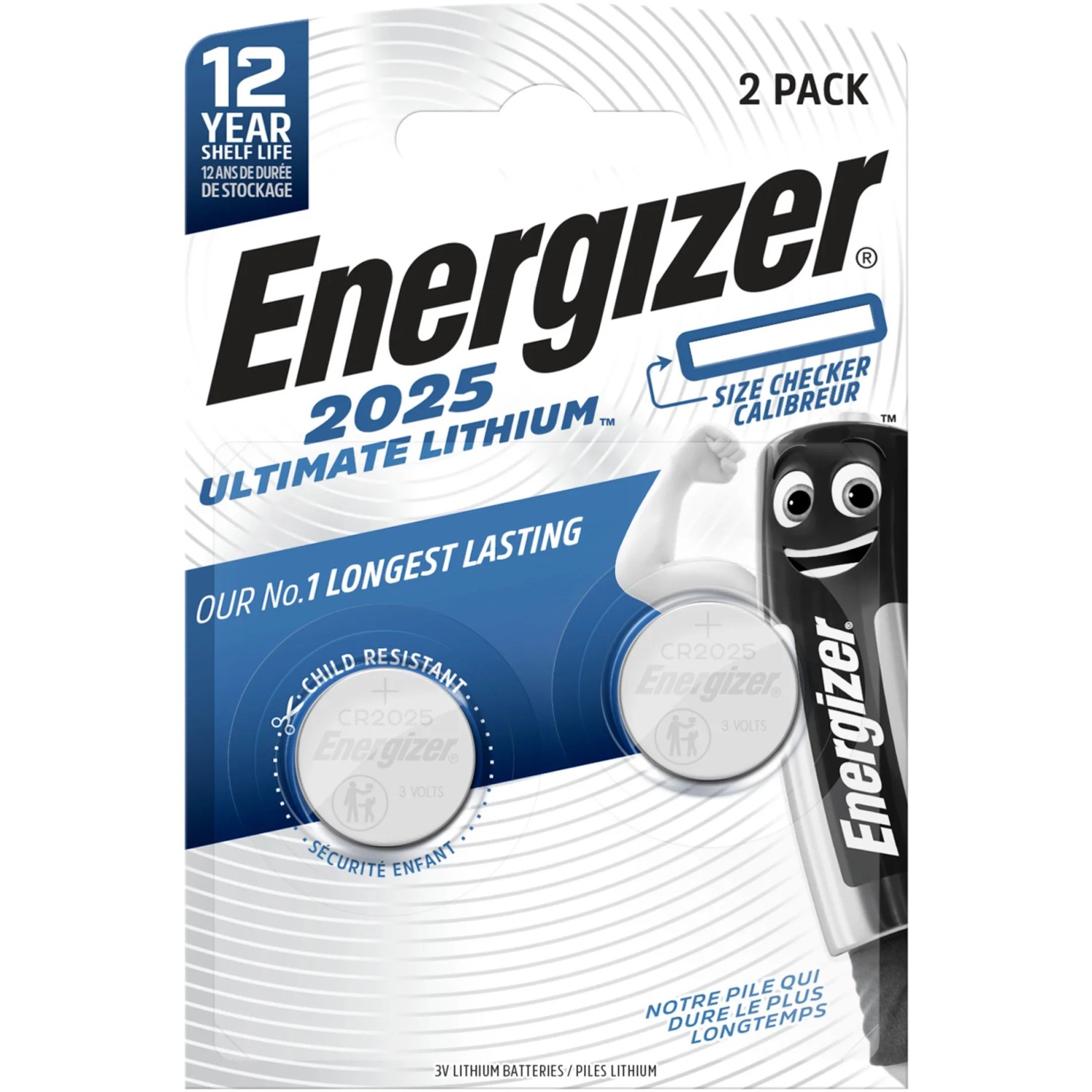 E-shop Energizer 2025 ULTIMATE LITHIUM Lítiová gombíková batéria CR2025 3 V, 2 ks