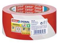 tesa Vyznačovacia lepiaca páska Signal Universal, červená/biela, 66 m x 50 mm