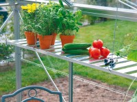 Hliníkový regál 120 cm x 31 cm holý hliník odklápací