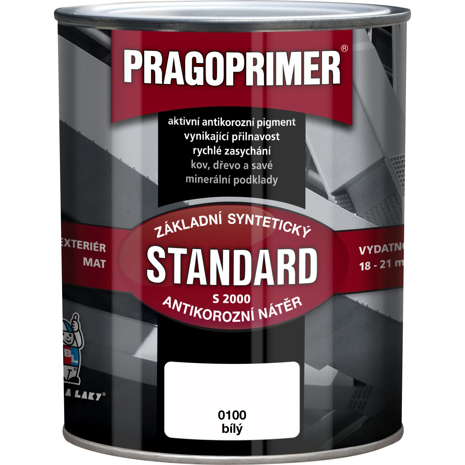 E-shop PRAGOPRIMER Základný antikorózny náter STANDARD S 2000 0100 biela 600 ml