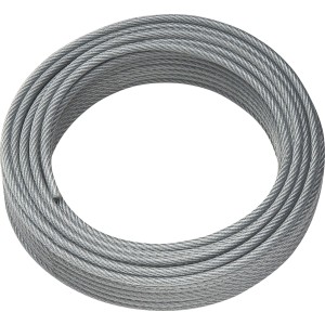 Stočené oceľové lanko Basic, 4,0 mm x 15 m, z pozinkovanej ocele s PVC povlakom.