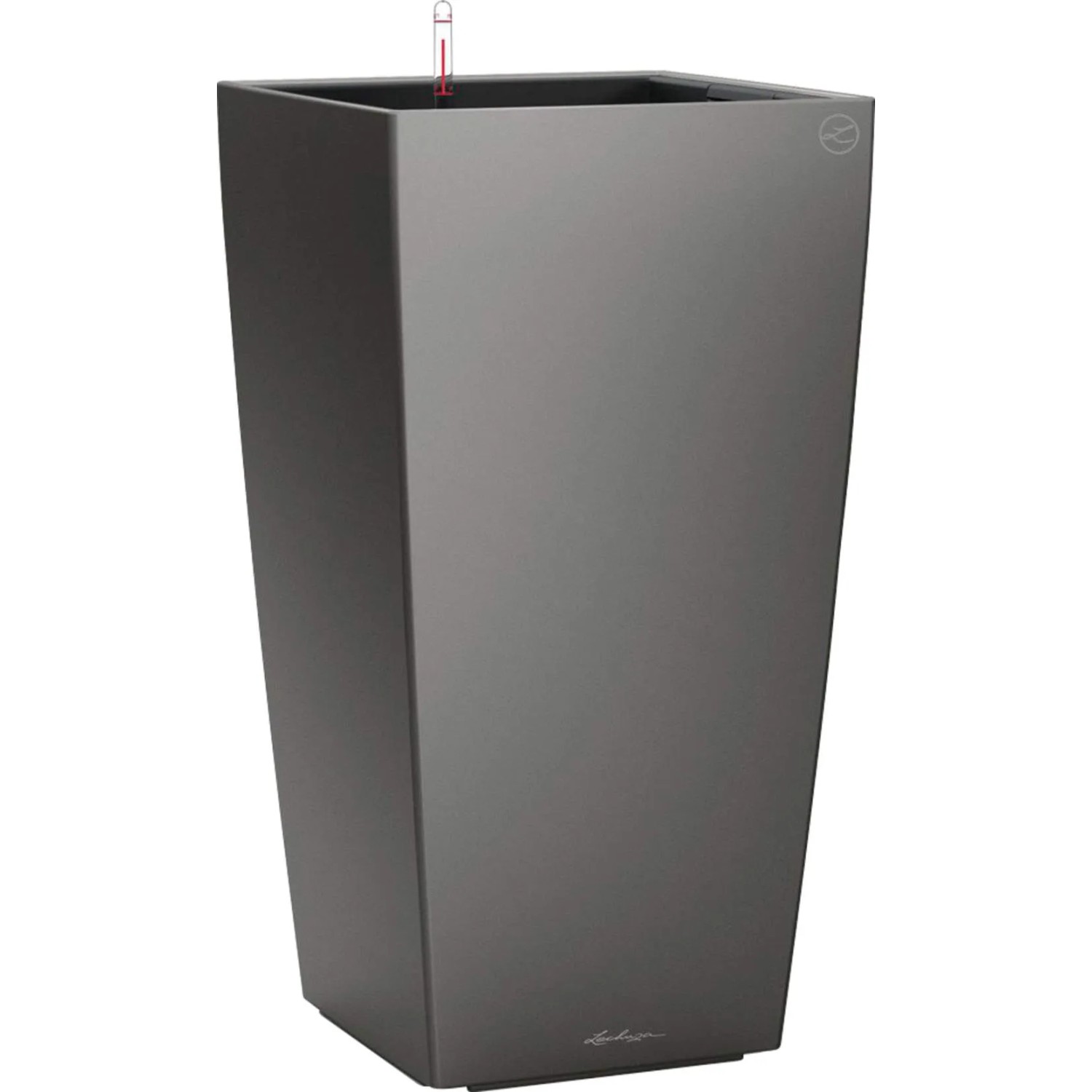 E-shop Lechuza Kvetináč Cubico Premium 50, antracitová metalická, 50 x 50 x 95 cm