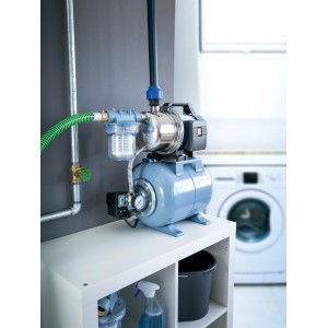 Domáca vodáreň 1100 W HWW 4600/E pre dom a záhradu, s puzdrom čerpadla z nehrdzavejúcej ocele.