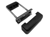 PILECKÝ Príchytka panelu PRO na obdĺžnikový stĺpik, nerez+PVC, čierna, 60 x 40mm